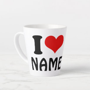 Taza De Café Latte Personalizable Día de San Valentín Amo Personaliza