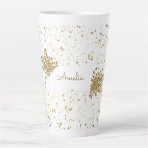 Personalizable Golden Sparkle Latte Mug