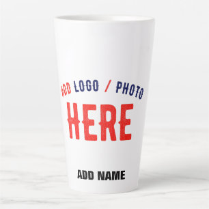 TAZA DE CAFÉ LATTE PERSONALIZABLE MODERNO ESTILO BLANCO VERIFICADO MA