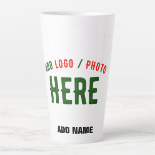 TAZA DE CAFÉ LATTE PERSONALIZABLE MODERNO ESTILO BLANCO VERIFICADO MA