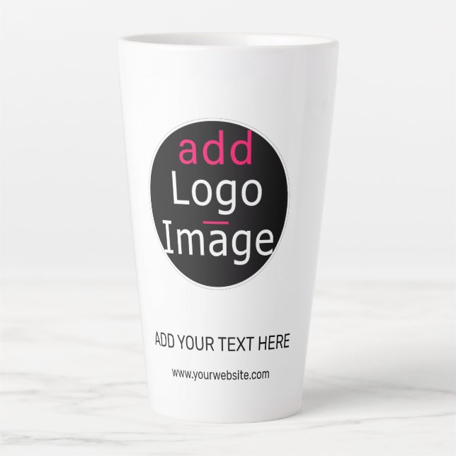 Taza De Café Latte Personalizable profesional moderno blanco (Anverso)