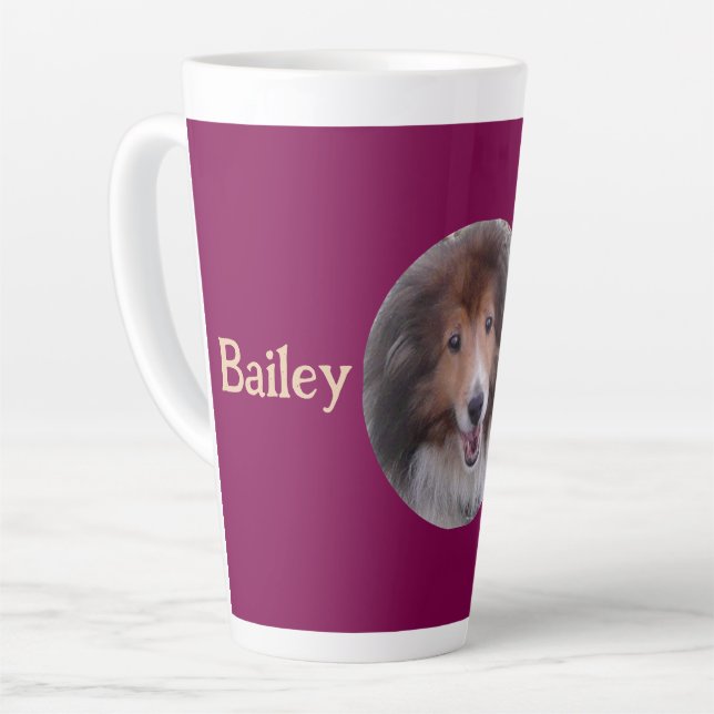 Taza De Café Latte PERSONALIZACIÓN de foto Mascota de BFF (Ángulo izquierdo)