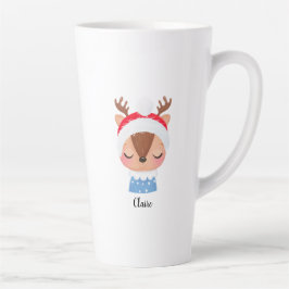 Taza De Café Latte Personalización de Navidades durmiendo cara de ren