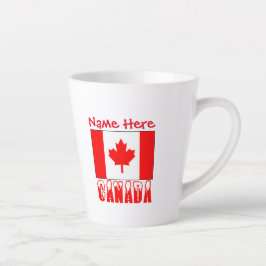 Taza De Café Latte Personalización pequeña roja de Canadá y la bander