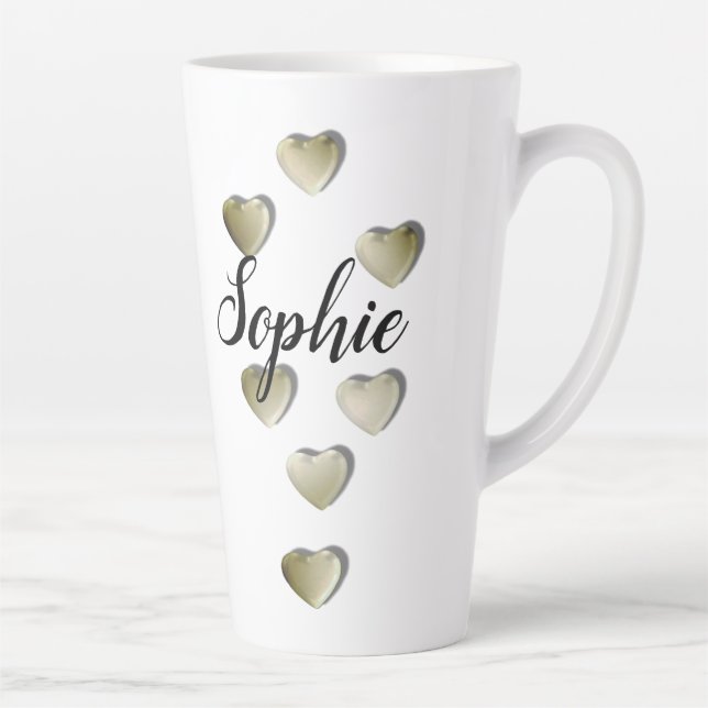 Taza de café Latte personalizada con nombre (Derecha)
