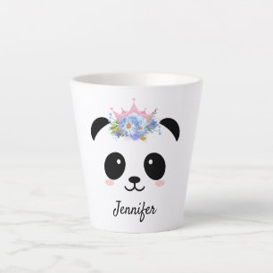 Taza De Café Latte Personalizada la reina panda de Kawaii