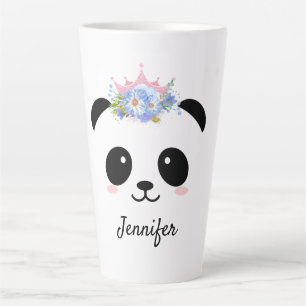 Taza De Café Latte Personalizada la reina panda de Kawaii