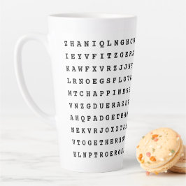 Taza De Café Latte Personalizado 12 Word Family Word Search Kitchen