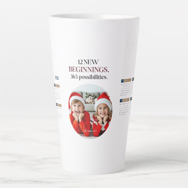 Taza De Café Latte Personalizado 2025 Calendario de café Mug (Anverso)