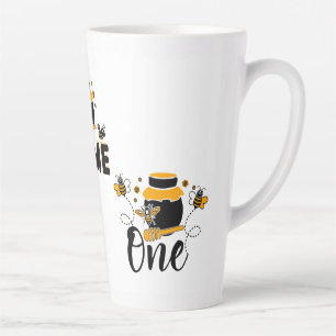 Taza De Café Latte Personalizado Abeja, Honey Jar Y Texto