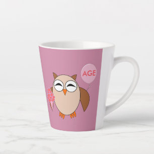Taza De Café Latte Personalizado Age Birthday Owl