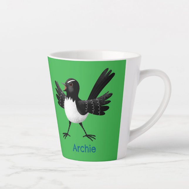 Taza De Café Latte Personalizado australiano Willie Wagtail personali (Derecha)