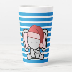 Taza De Café Latte Personalizado Azul Nombra Niño Primera Navidad 202