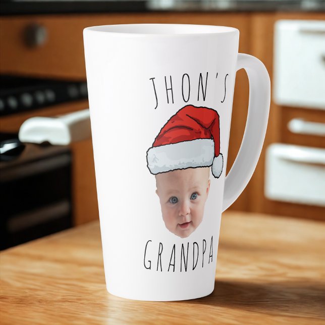Taza De Café Latte Personalizado Baby Face Santa Hat Navidad Foto (Subido por el creador)