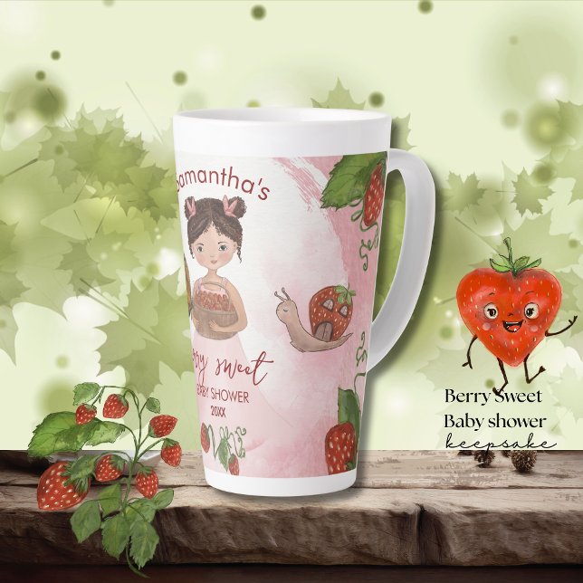 Taza De Café Latte Personalizado Berry Sweet Baby Shower Keepsake Mug (Custom Berry Sweet Baby Shower Keepsake Mug)