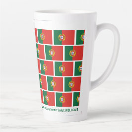 Taza De Café Latte Personalizado BIENVENIDA Hospitalidad Bandera Port