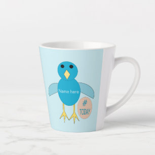 Taza De Café Latte Personalizado Blue Birthday Boy Chick