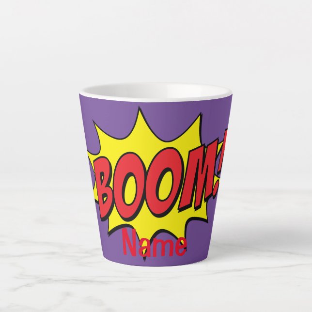 Taza De Café Latte Personalizado Boom Thunder_Cove (Anverso)