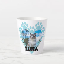 Personalizado Cat Photo Latte Mug con nombre
