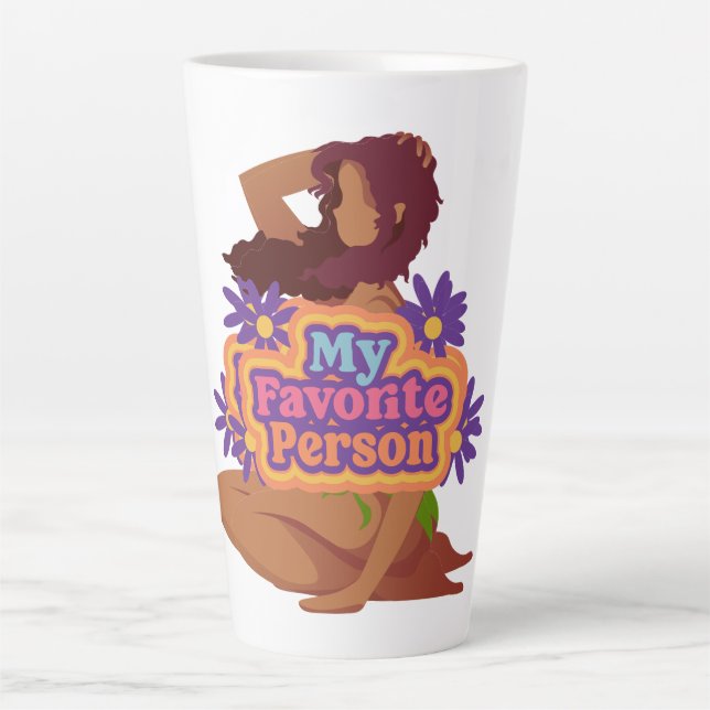 Taza De Café Latte Personalizado chica mi persona favorita (Anverso)