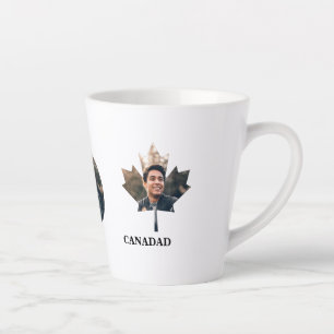 Taza De Café Latte Personalizado con forma de hoja de arce foto feliz