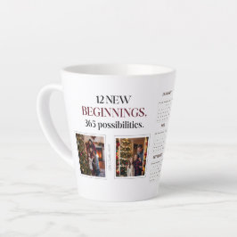 Taza De Café Latte Personalizado contemporáneo 2025 Calendario de mem
