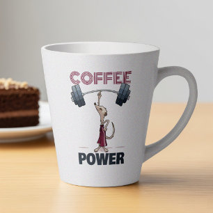 Taza De Café Latte Personalizado Cute Meerkat Coffee Power Halterofil