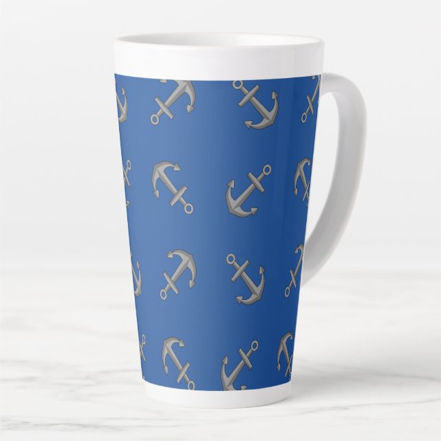Taza De Café Latte Personalizado de anclaje de barco (Ángulo derecho)