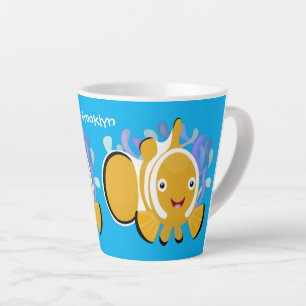 Taza De Café Latte Personalizado de anenoma de payaso alegre