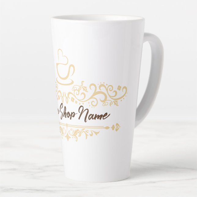 Taza De Café Latte Personalizado de bienvenida para café casero moder (Ángulo derecho)