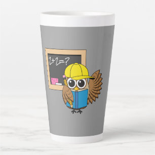 Taza De Café Latte Personalizado de Búho Estudiantil Cute