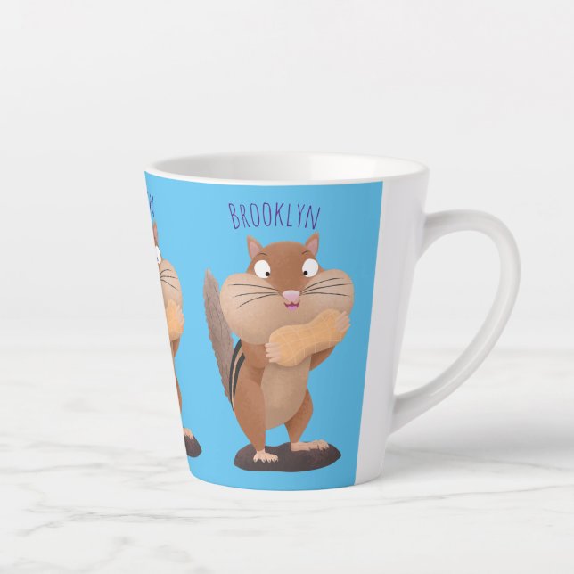 Taza De Café Latte Personalizado de chipmunk de grandes mejillas grac (Derecha)