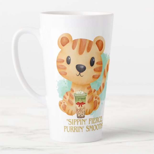Taza De Café Latte personalizado de cita de tiguer (Izquierda)