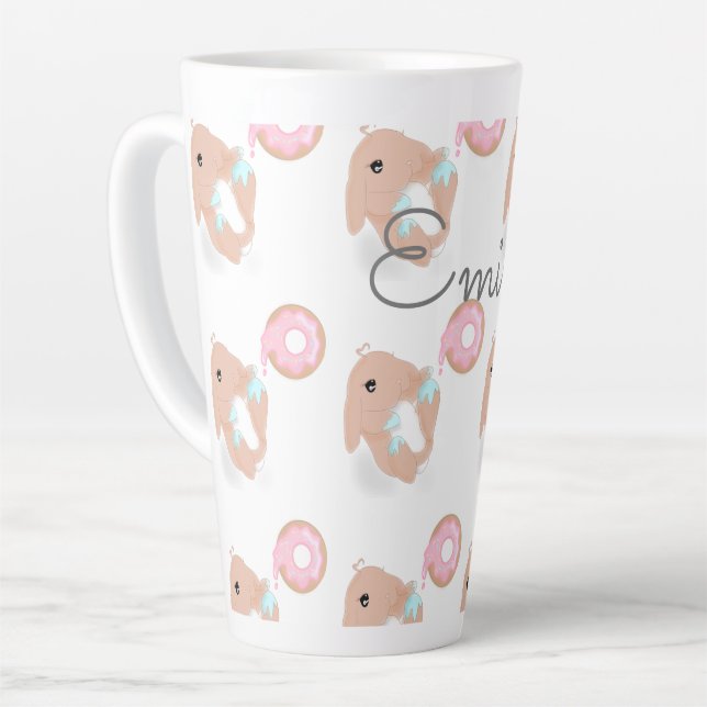 Taza De Café Latte Personalizado de conejo lindo conejo conejo conejo (Ángulo izquierdo)