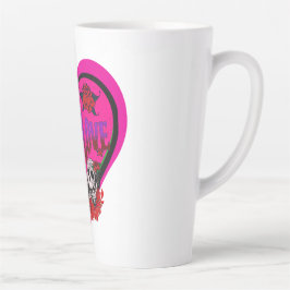 Taza De Café Latte Personalizado de corazón rosado de amor verdadero 