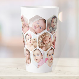 Taza De Café Latte Personalizado de fotos de bebés de Honeycomb perso