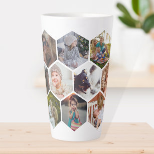 Taza De Café Latte Personalizado de fotos personalizadas de la famili