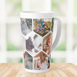 Taza De Café Latte Personalizado de fotos personalizadas de la famili