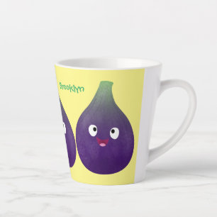 Taza De Café Latte Personalizado de fruta púrpura feliz