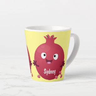 Taza De Café Latte Personalizado de frutas pomegranadas alegres