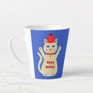 Taza De Café Latte Personalizado de gatos de Navidades curados