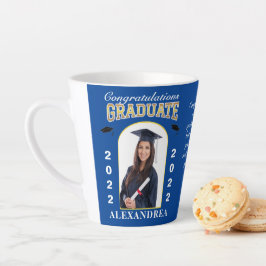 Taza De Café Latte Personalizado de Graduación de Foto Graduada Felic
