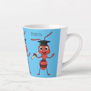 Taza De Café Latte Personalizado de hormiga roja feliz