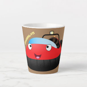 Taza De Café Latte Personalizado de jornalero alegre rojo