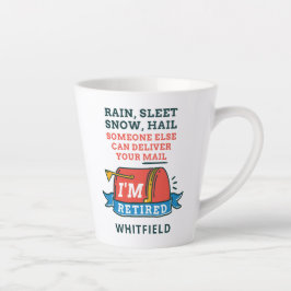 Taza De Café Latte Personalizado de Jubilación de Mailman, trabajador