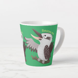 Taza De Café Latte Personalizado de kookaburra gracioso