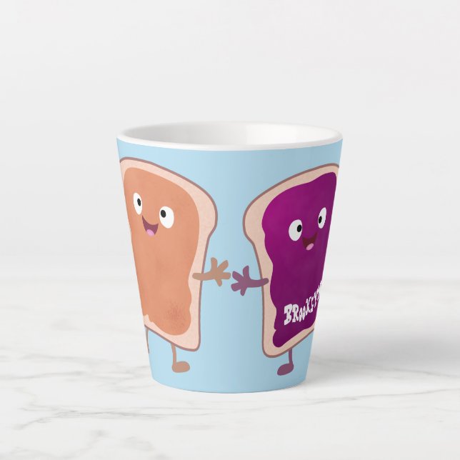 Taza De Café Latte Personalizado de mantequilla de cacahuate y sandwi (Anverso)