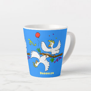 Taza De Café Latte Personalizado de pájaros de cacatúa graciosa