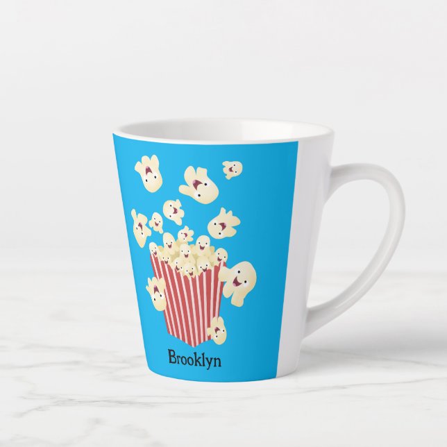 Taza De Café Latte Personalizado de palomitas de palomitas graciosas (Derecha)