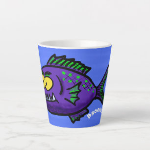 Taza De Café Latte Personalizado de pescado piraña